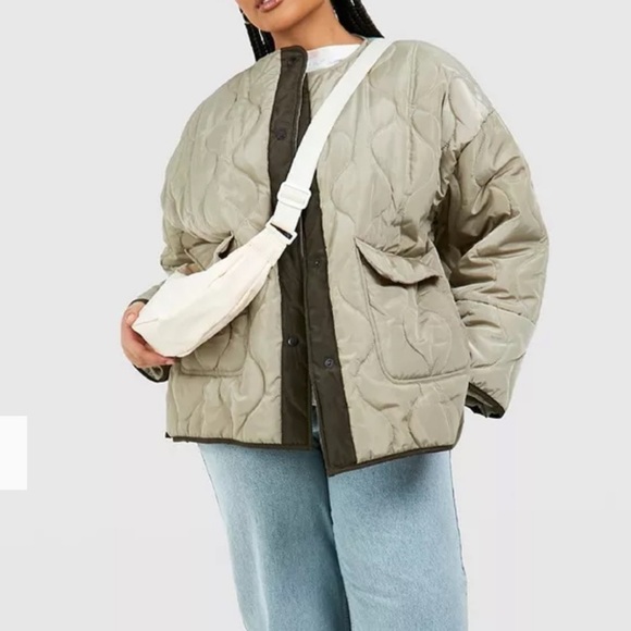 New PLUS QUILT DETAIL OVERSIZED JACKET - Picture 1 of 7